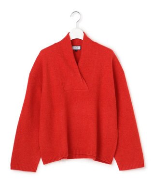 【WOMEN】ウールカシミヤ 変形Vネック ニット