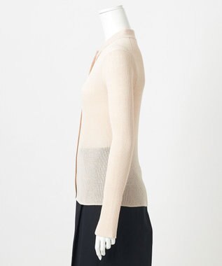 23区 【GOLD LABEL】コットンリネンシアー ニットポロカーディガン サンドベージュ系