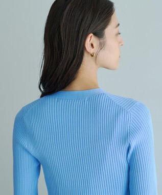 YECCA VECCA ペプラムカーディガン Blue