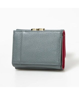 UNBILLION perche カラーコンビ3つ折り外ガマウォレット グレー