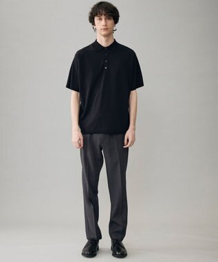 UNFILO MENS アラエルアンチピリングニット ポロ ブラック