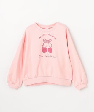 ANY KIDS 【WEB限定】7days 裏毛トレーナー ピンク×サクランボ