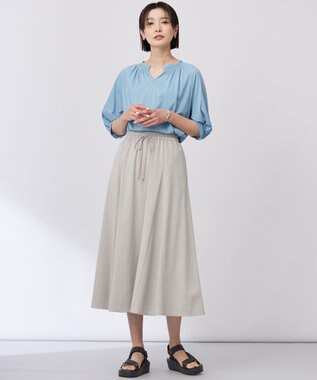 J.PRESS LADIES 【洗える】トリコットバイオ フレア スカート ベージュ系