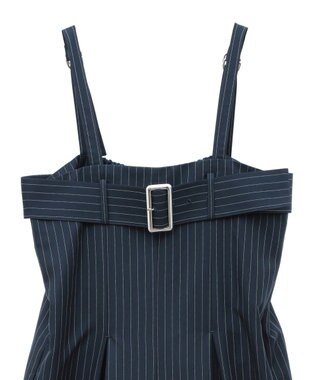 earth music&ecology ベルトベアサロペット Stripe Navy