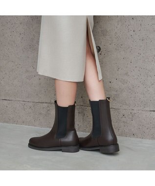 MODE ET JACOMO 【レイン対応】サイドゴアショートブーツ ダークブラウン