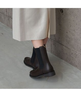 MODE ET JACOMO 【レイン対応】サイドゴアショートブーツ ダークブラウン