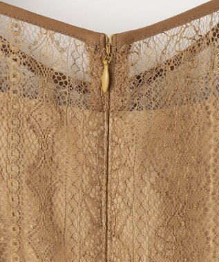 ANY SIS 【洗える】ストライプレーシー ドレス マスタード