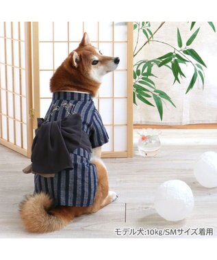 PET PARADISE ペットパラダイス  浴衣 《日本画風 犬刺繍》 中型犬 大型犬 ブラック