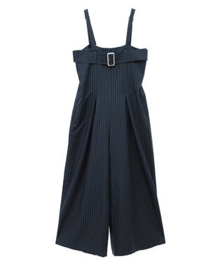 earth music&ecology ベルトベアサロペット Stripe Navy