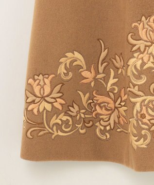 GRACE CONTINENTAL 刺繍ウールコート キャメル