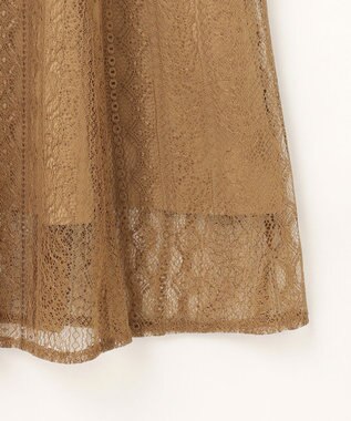 ANY SIS 【洗える】ストライプレーシー ドレス マスタード