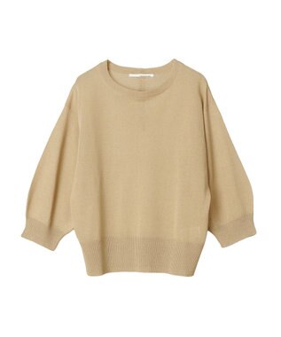 Green Parks ・ＥＬＥＮＣＡＲＥ　ＤＵＥバックパールシアー５分ニット Light Beige