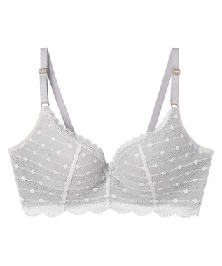 une nana cool 【リニューアル】 しなやかにフィット ポルカドットモールド 3/4カップブラ グレー
