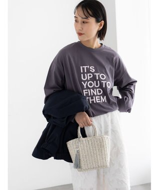 Te chichi エンブロイダリーロゴTシャツ チャコールグレー