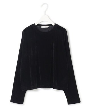 ICB L 【洗える】フロッキーベロア　プルオーバー ブラック系
