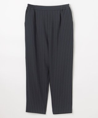 ANY 【6サイズ展開/ウエストゴム】イージーテーパードパンツ ネイビーストライプ