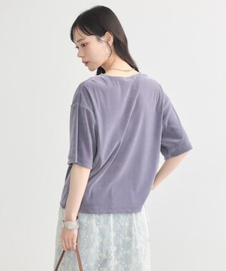 earth music&ecology シアーベロアＴｅｅ Blue