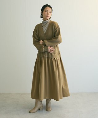 Green Parks ａ．ニットドッキングワンピース Beige