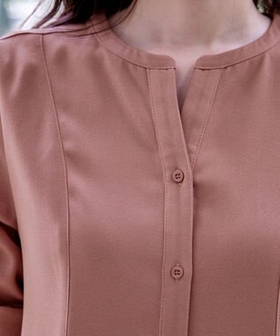 Tiaclasse 【洗える】ベルト付きスキッパーシャツワンピース ピンク