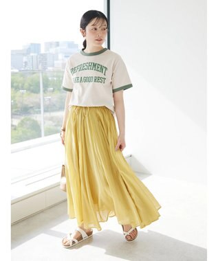 CRAFT STANDARD BOUTIQUE コットンボイルギャザースカート Yellow