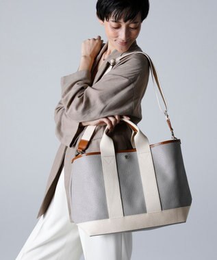 TOPKAPI 【Breath TOPKAPI】SCOTCH GRAIN スコッチグレイン ショルダー付き A4 トート バッグ ライトグレー
