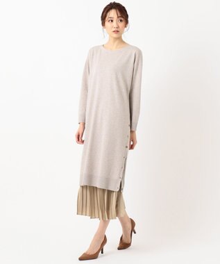 J.PRESS LADIES 【洗える】ワンピ＋プリーツスカート ツインセットワンピース ベージュ系