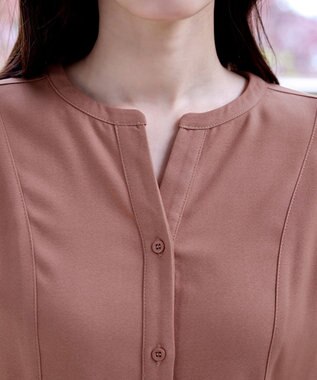 Tiaclasse 【洗える】ベルト付きスキッパーシャツワンピース ピンク