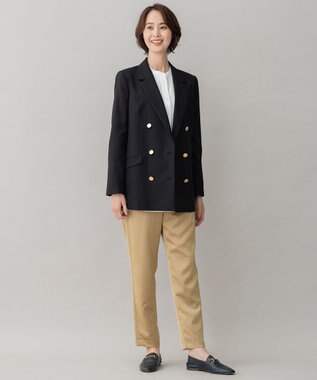 自由区 【セットアップ可】ライトウールトロピカル テーラードジャケット ブラック系