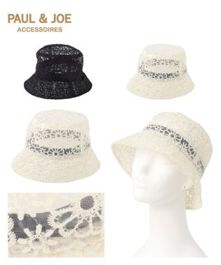 MOONBAT PAUL & JOE(ポール＆ジョー) レースシアーバケットハット ホワイト