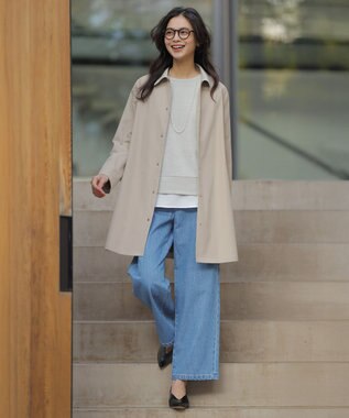 J.PRESS LADIES L ドライツイルストレッチ ステンカラー コート ベージュ系