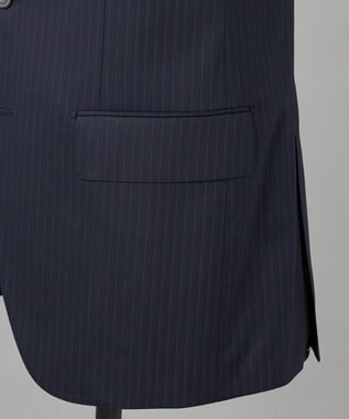 GOTAIRIKU 横に伸びる【TasmaniaWool/タマニアウール】ストレッチ スーツ（ネイビーストライプ） ネイビー系1