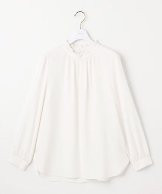 ANY SIS 【洗える】フリルネックスタンド ブラウス オフ