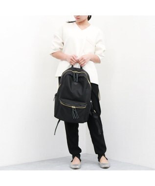 UNBILLION 【テレビ ドラマ着用アイテム】ペルケ perche / ナイロン牛革付属リュック ブラック