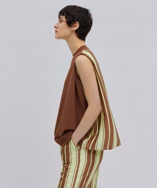 BEIGE， 【洗える】VALOIS / ドッキングニット Camel