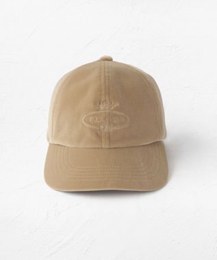 TOCCA 【防臭・吸水速乾・UVカット・サイズ調整可・リボン取り外し可】VELVET LOGOCAP キャップ ベージュ系