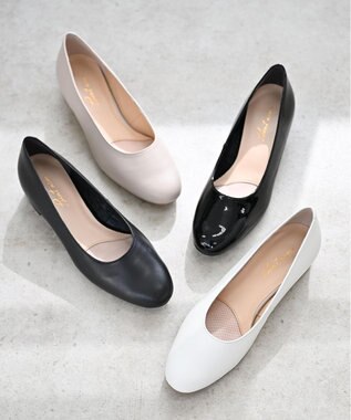 Pointer 日本製 美脚ラウンドトゥパンプス オフホワイト