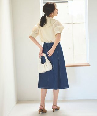 Feroux 【洗える】ラッフルフリル ブラウス ベージュ系