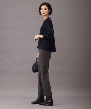 J.PRESS LADIES S ウールスムース ペプラム カットソー ネイビー系