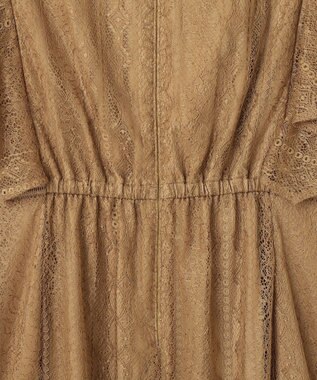 ANY SIS 【洗える】ストライプレーシー ドレス マスタード