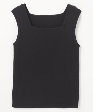 GRACE CONTINENTAL スクエアリブニットトップ ブラック