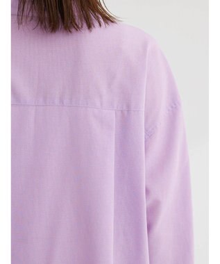 Green Parks 綿麻混バンドカラーシャツワンピース Purple