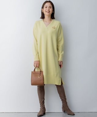 組曲 Aラインリラクシーニット ワンピース イエロー系
