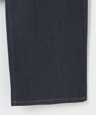 自由区 【洗える】365DENIMワイドストレート パンツ ネイビー系