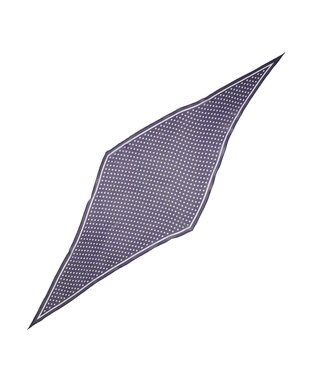 Marca ＜洗えるシルク＞ドット 菱形スカーフ Marcaオリジナル ウォッシャブルシルクローン ネイビー