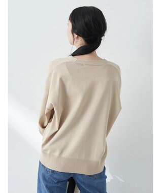 earth music&ecology ＶネックＺＩＰカーディガン Beige