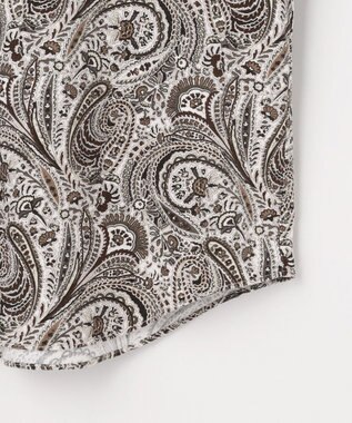 JOSEPH ABBOUD 【LIBERTY・綿100％】リバティペイズリープリントコーデュロイ シャツ ダークブラウン系6