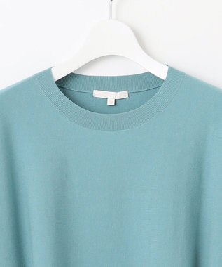 自由区 L 【WEB限定カラーあり】レーヨンストレッチ ニットT ブルーグレー