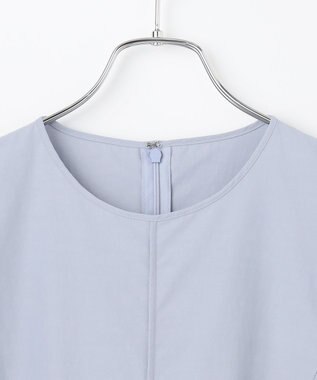 #Newans 【撥水加工/洗濯機可能】〈小柄さんにお勧め〉パフスリーブフレアワンピース ブルーグレー