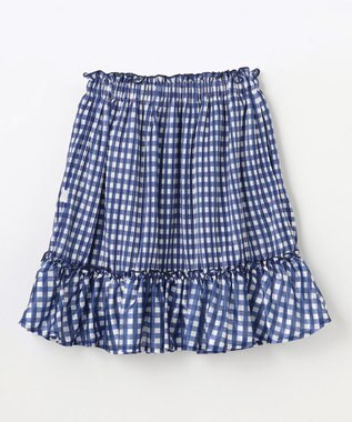 組曲 KIDS 【110-140㎝】ギンガムチェックプリーツ スカート ネイビー系