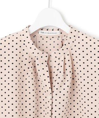 23区 S 【WEB&一部店舗限定/洗える】ドットプリント サッカー ブラウス ベージュ系